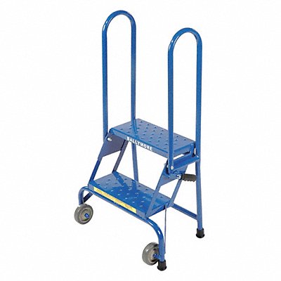 Folding Rolling Ladder Steel 20 In.H