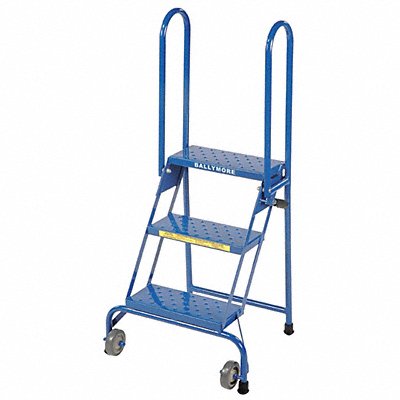 Folding Rolling Ladder Steel 30 In.H