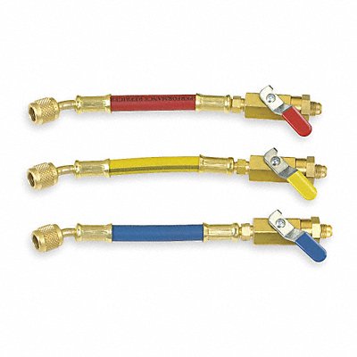 Ball Valve Hose Set 6 In Red Yellow Blue