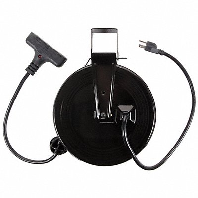 Cord Reel 30 ft 14/3 SJTW Black 120VAC