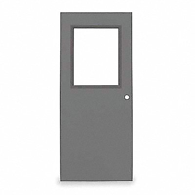 D3671 Half Glass Steel Door 84x48 In 18 ga