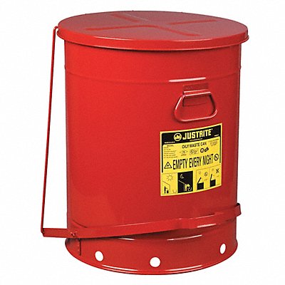 E6822 Oily Waste Can 21 gal Steel Red