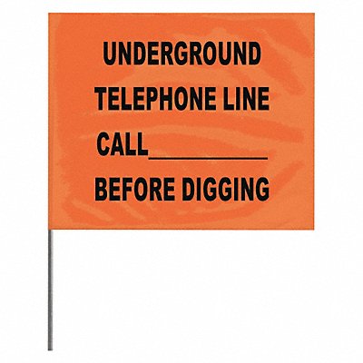 Marking Flag Orange Telephone PVC PK100