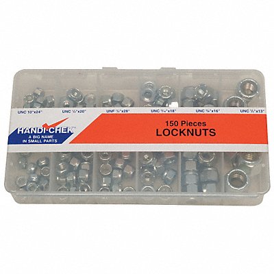 Hx LockNt Asrt Zinc Plated Steel 150PK