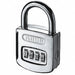 Combination Padlock 3 2/5in Rectgle Slvr