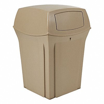 D0236 Trash Can 45 gal Beige Plastic