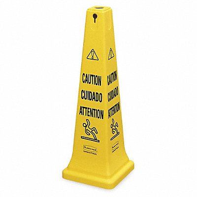 Safety Cone Yellow HDPE 36 in H