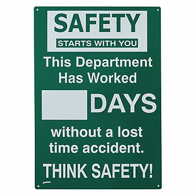 Safety Sign 20 in x 14 in Green