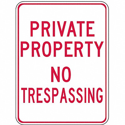 Sign Private Property No Trespass 18X12 