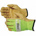 Leather Gloves Hi Vis Pigskin Lime L PR