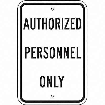 Rflctv Auth Personnel Sign 18x12in Alum