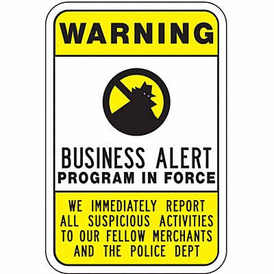Rflctv Crime Watch Warning Sign 24x18in