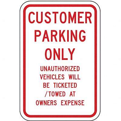 Customer Parking Sign 24 x 18 