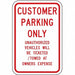 Customer Parking Sign 24 x 18 