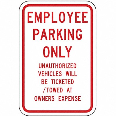 Employee Parking Sign 18 x 12 