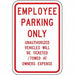 Employee Parking Sign 18 x 12 