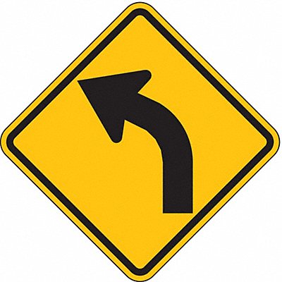 Left Curve Traffic Sign 24 x 24 