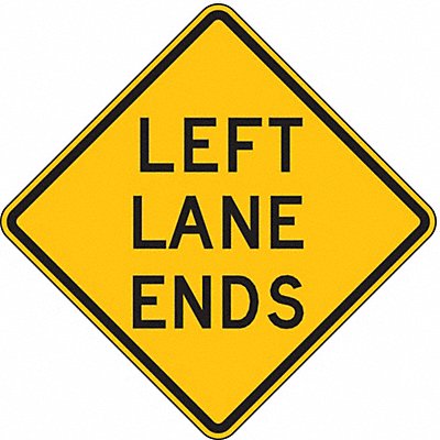 Left Lane Ends Traffic Sign 24 x 24 