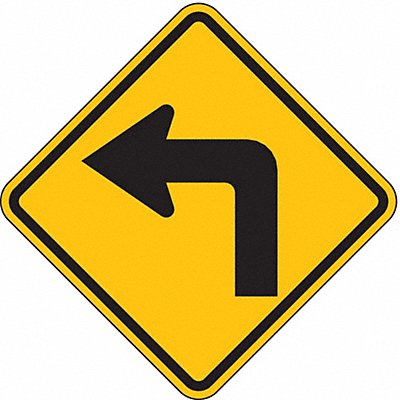 Left Turn Traffic Sign 12 x 12 