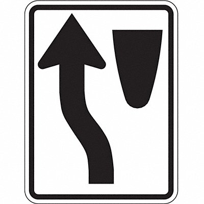 Merge Left Traffic Sign 24 x 18 