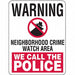 Rflctv Crime Watch Warning Sign 18x24in