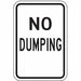 Reflective No Dumping Sign 18x12in Alum