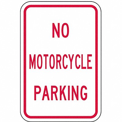 No Motorcycle Parking Sign 18 x 12 