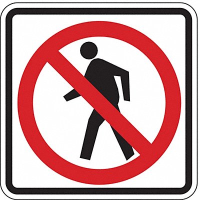 No Pedestrian Crossing Sign 24 x 24 