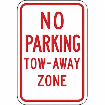 Tow Zone No Parking Sign 18 x 12 