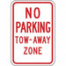 Tow Zone No Parking Sign 18 x 12 