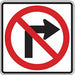 No Right Turn Traffic Sign 24 x 24 