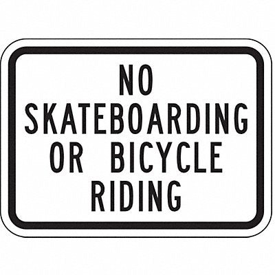 Rflctv No Skateboards Sign 15x21in Alum