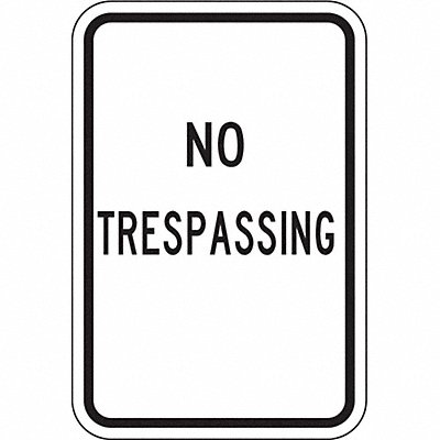 Rflctv No Trespassing Sign 18x12in Alum