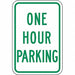 One Hour Parking Parking Sign 18 x 12 