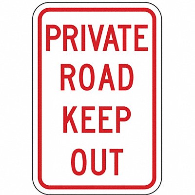 Private Road Traffic Sign 18 x 12 