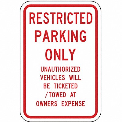 Tow Zone No Parking Sign 18 x 12 