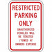 Tow Zone No Parking Sign 18 x 12 