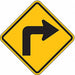 Right Turn Traffic Sign 12 x 12 