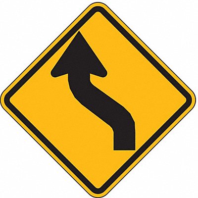 Reverse Curve left Traffic Sign 12 x12 