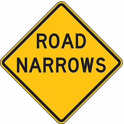 Road Narrows Traffic Sign 30 x 30 