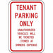 Tennant Parking Sign 18 x 12 