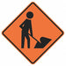 Worker w/Shovel Traffic Sign 36 x 36 