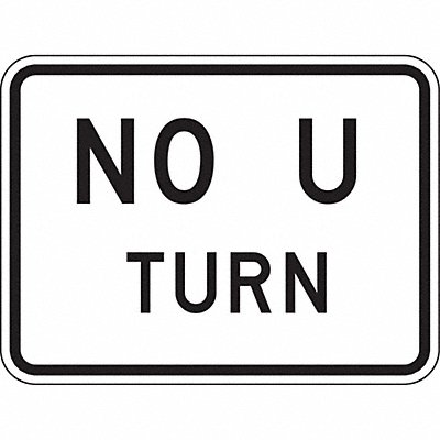 No U Turn Traffic Sign 18 x 24 