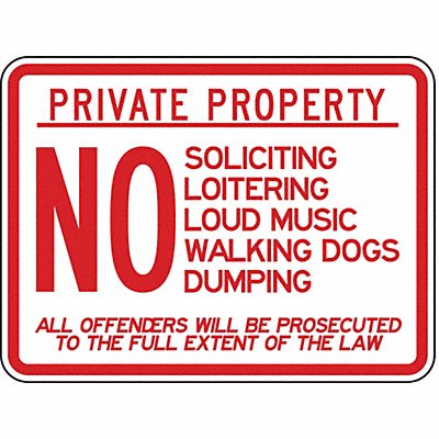 Rflctv No Trespassing Sign 18x24in Alum