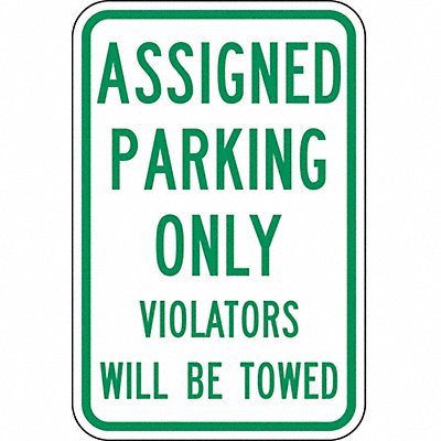 Assigned Parking Only Sign 18 x 12 