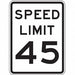 Speed Limit 45 Traffic Sign 24 x 18 