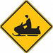 Snowmobile Crossing Traffic Sign 24 x24 