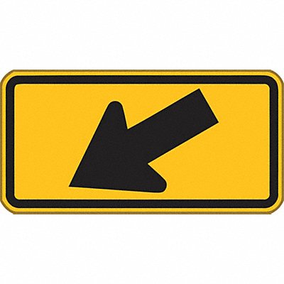 Left Downward Arrow Traffic Sign 12 x24 