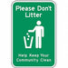 Reflective Litter Sign 18x12in Aluminum