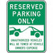 Reserved Parking Sign 24 x 18 